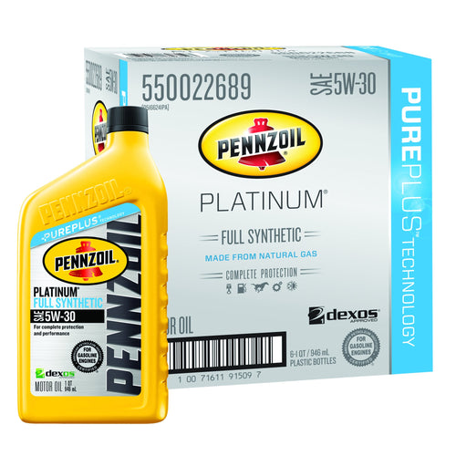 Pennzoil Platinum SAE 5W-30 Full Synthetic Motor Oil - Case of 6 (1 qt)