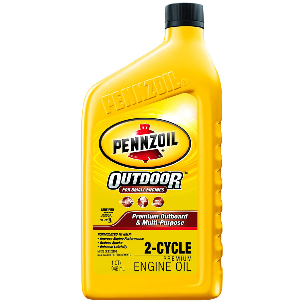 Pennzoil Marine Premium Plus Outboard 2-Cycle Marine Engine Oil - Case of 12 (1 qt)