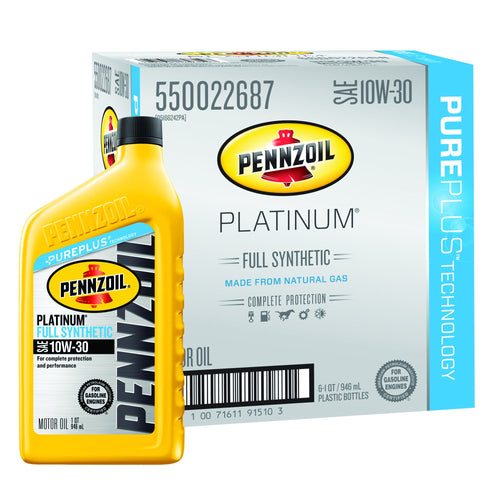 Pennzoil Platinum SAE 10W-30 Full Synthetic Motor Oil - Case of 6 (1 qt)